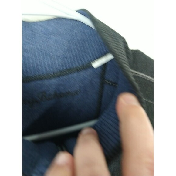 Tommy Bahama Men's Mock 1/4 Zip Grey White Stitched Pullover Sweater. Size XXL* - Picture 11 of 14